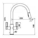 Clearwater Kira C Spout Kitchen Sink Mixer Tap with Pull-Out Brushed Nickel