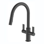 Clearwater Kira C Spout Sink Mixer with Pull-Out Matt Black
