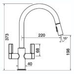 Clearwater Kira C Spout Sink Mixer with Pull-Out Matt Black