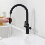 Clearwater Kira C Spout Sink Mixer with Pull-Out Matt Black