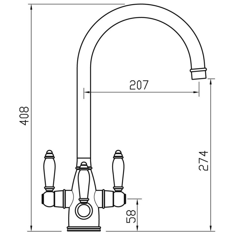Clearwater Krypton Tri-Spa Cold Filter & Kitchen Mixer Tap Brushed Nickel