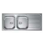 Clearwater Kudos Double Bowl 1160x500mm Stainless Steel Sink with Drainer