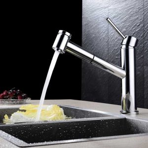 Clearwater Larissa Top Lever Sink Mixer with Pull-Out Brushed
