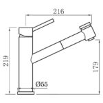 Clearwater Larissa Top Lever Sink Mixer with Pull-Out Chrome