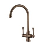 Clearwater Regent Twin Lever Kitchen Sink Mixer Tap English Bronze