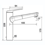 Clearwater Levant Kitchen Sink Mixer Tap with Pull-Out Brushed Nickel