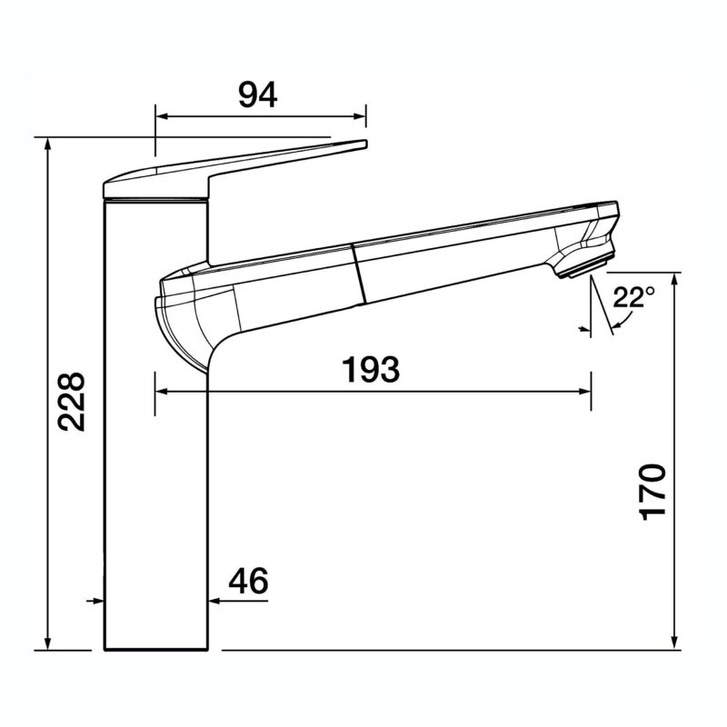 Clearwater Levant Kitchen Sink Mixer Tap with Pull-Out Brushed Nickel