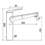 Clearwater Levant Kitchen Sink Mixer Tap with Pull-Out Chrome