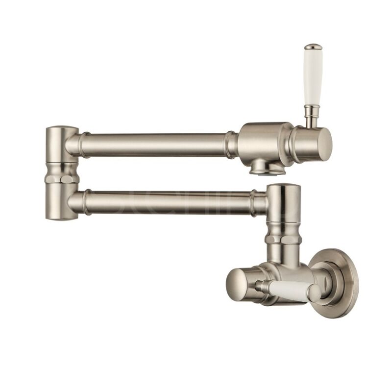 Clearwater Longdon Wall Mounted Pot Filler Tap Brushed Nickel Clearwater Longdon Wall Mounted Pot Filler Tap Brushed Nickel