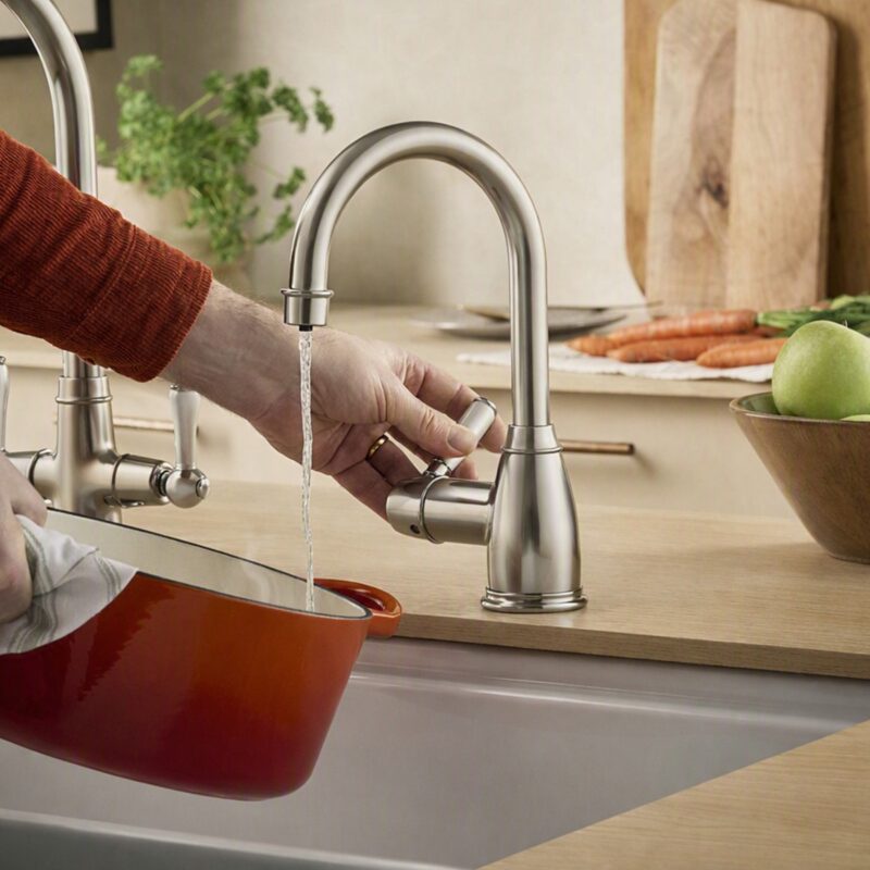 Clearwater Longdon 2 Kettle & Cold Filtered Water Tap Brushed Nickel