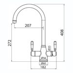 Clearwater Longdon 4 in 1 Brushed Brass Kettle Tap