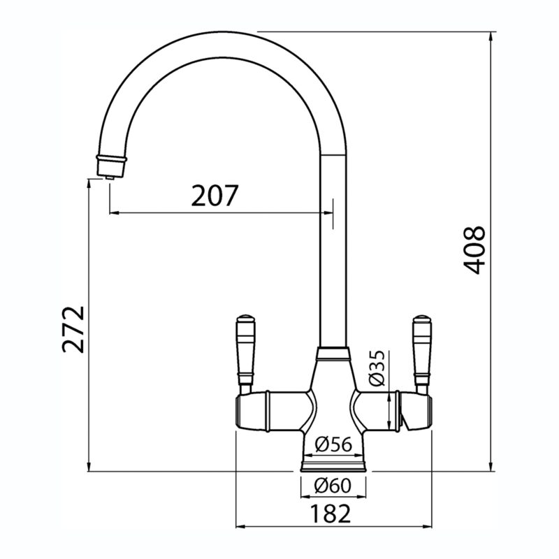 Clearwater Longdon 4 in 1 Brushed Brass Kettle Tap