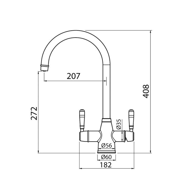 Clearwater Longdon 4 in 1 Kettle Tap Brushed Bronze
