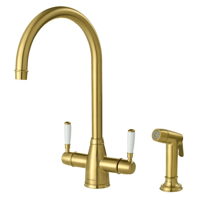 Clearwater Longdon 4 in 1 Brushed Brass Kettle Tap with Rinse Clearwater Longdon 4 in 1 Brushed Brass Kettle Tap with Rinse