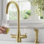Clearwater Longdon 4 in 1 Brushed Brass Kettle Tap with Rinse