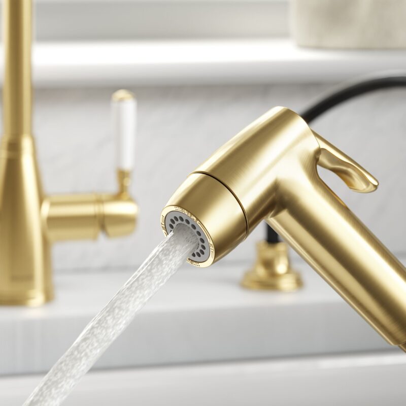 Clearwater Longdon 4 in 1 Brushed Brass Kettle Tap with Rinse