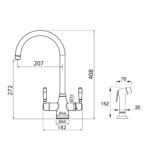 Clearwater Longdon 4 in 1 Kettle Tap with Rinse Brushed Bronze