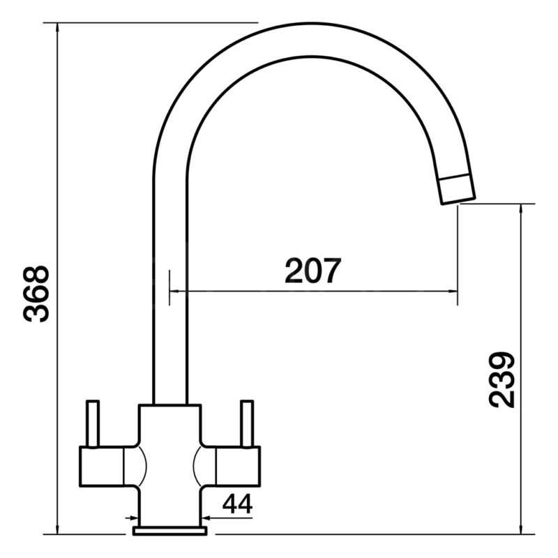 Clearwater Loreto Twin Lever Kitchen Sink Mixer Tap Brushed Nickel