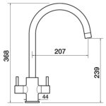 Clearwater Loreto Twin Lever Kitchen Sink Mixer Tap Patinated Brass