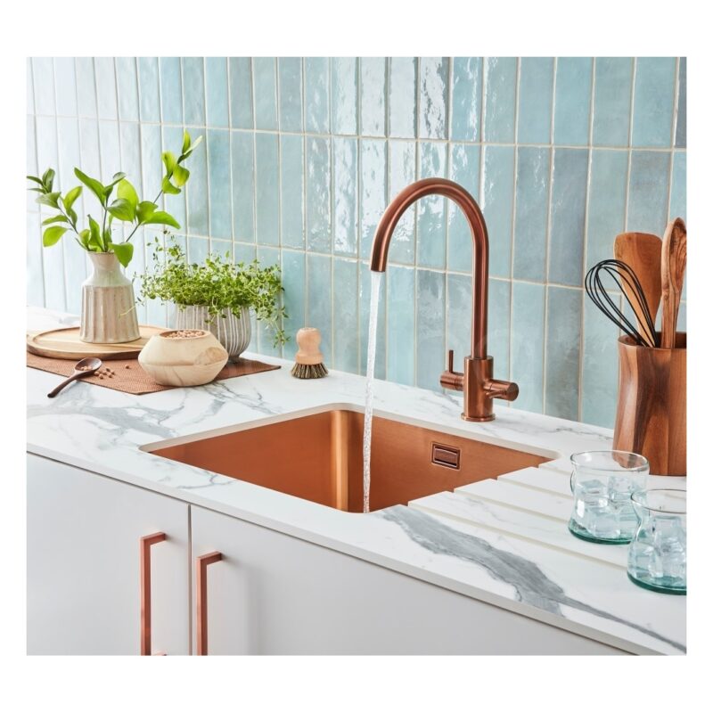 Clearwater Loreto Twin Lever Kitchen Sink Mixer Tap Regency Copper