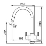 Clearwater Loreto Twin Lever Pull-Out Kitchen Sink Mixer Tap Brushed Brass