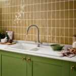 Clearwater Loreto Twin Lever Pull-Out Sink Mixer Tap Brushed Nickel