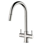 Clearwater Loreto Twin Lever Pull-Out Kitchen Sink Mixer Tap Chrome