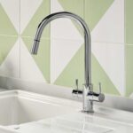 Clearwater Loreto Twin Lever Pull-Out Kitchen Sink Mixer Tap Chrome