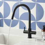 Clearwater Loreto Twin Lever Pull-Out Kitchen Sink Mixer Tap Matt Black