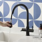 Clearwater Loreto Twin Lever Pull-Out Kitchen Sink Mixer Tap Matt Black