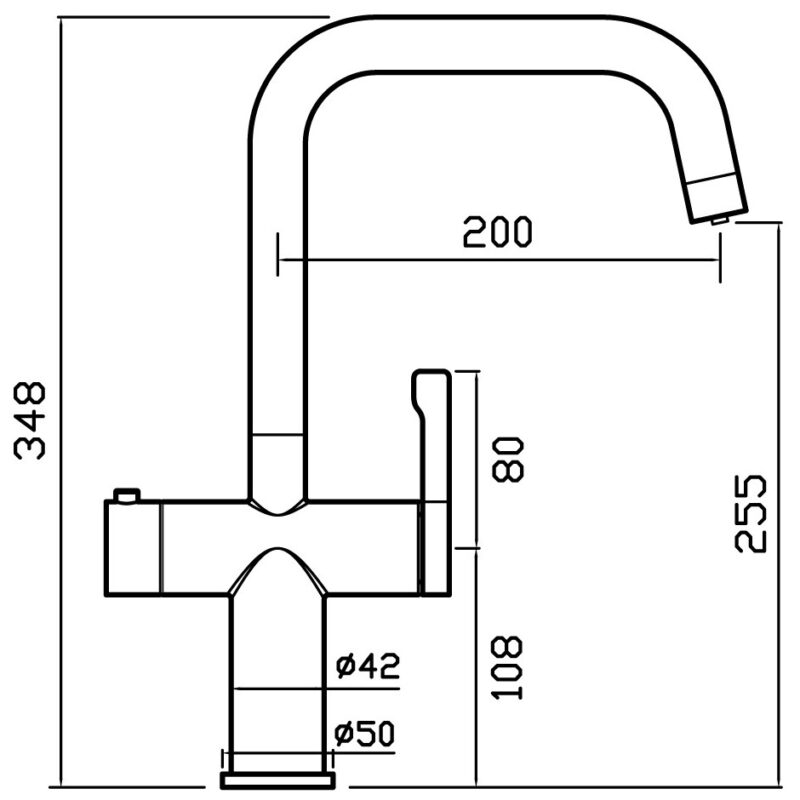 Clearwater Magus U Spout 3 In One Hot Water Kitchen Tap Brass