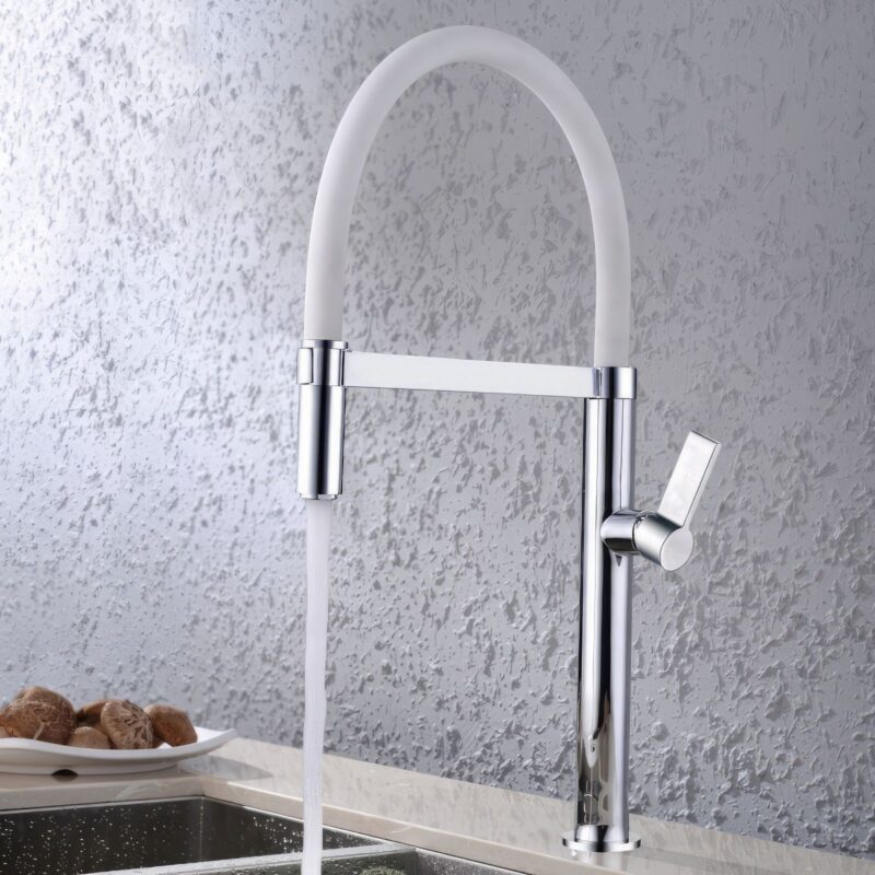 Clearwater Meridian Sink Mixer with Silicon Spout Chrome/White