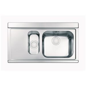 Clearwater Mirage 1.5 Bowl Inset Steel Kitchen Sink, Left Drainer, 897x510mm