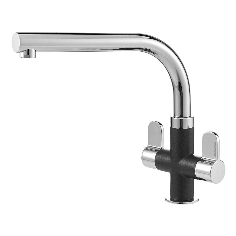 Clearwater Miram Kitchen Sink Mixer Tap Granite Onyx/Chrome