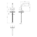 Clearwater Miram Kitchen Sink Mixer Tap Granite Onyx/Chrome