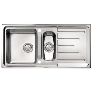 Clearwater Monza 1.5 Bowl Inset Steel Sink with Drainer 1000x500mm