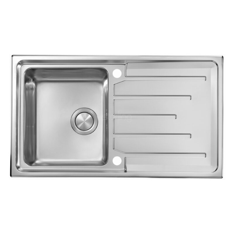Clearwater Monza Single Bowl 860x500mm Stainless Steel Sink with Drainer