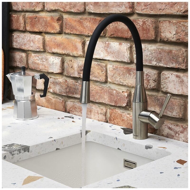Clearwater Morpho Flex Kitchen Sink Mixer Tap Brushed Nickel