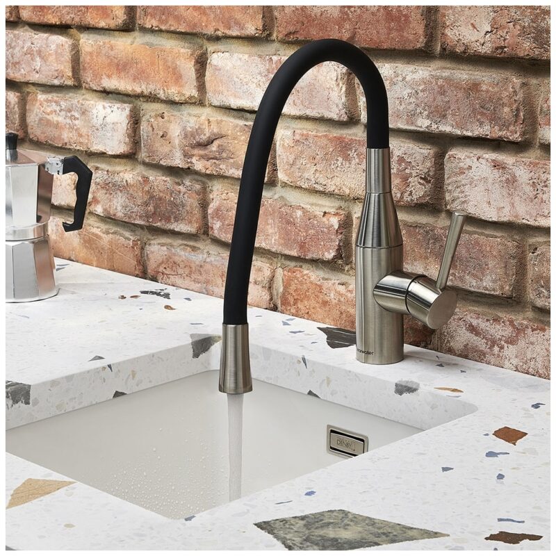 Clearwater Morpho Flex Kitchen Sink Mixer Tap Brushed Nickel