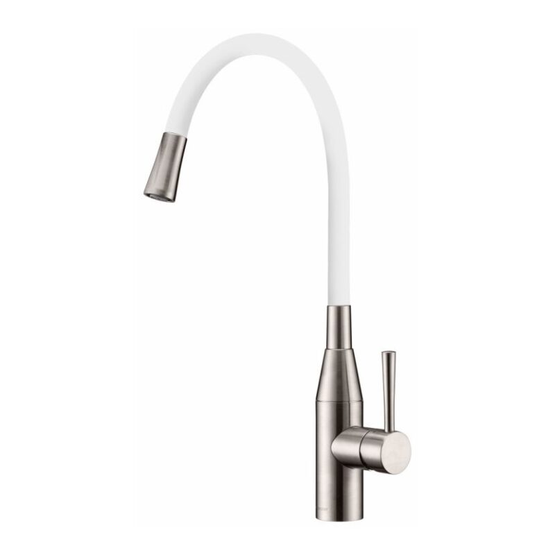 Clearwater Morpho Tap Hose Only Brushed Nickel / White