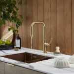 Clearwater Pioneer Kitchen Sink Mixer with Pull Out Spray Brushed Brass