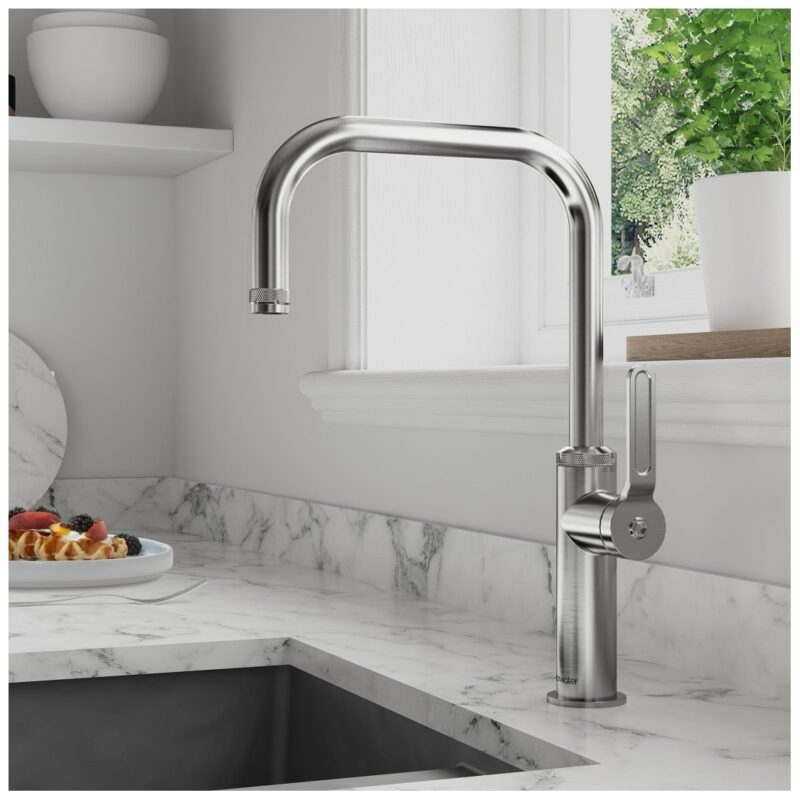 Clearwater Pioneer Kitchen Sink Mixer Tap with Pull Out Spray Brushed