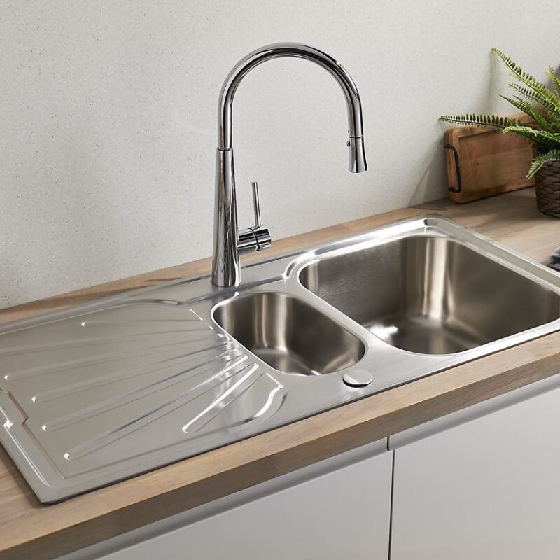 Clearwater Porrima Mono Sink Mixer with Pull-Out Chrome