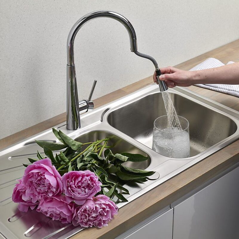 Clearwater Porrima Mono Sink Mixer with Pull-Out Chrome