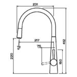 Clearwater Porrima Mono Sink Mixer with Pull-Out Chrome