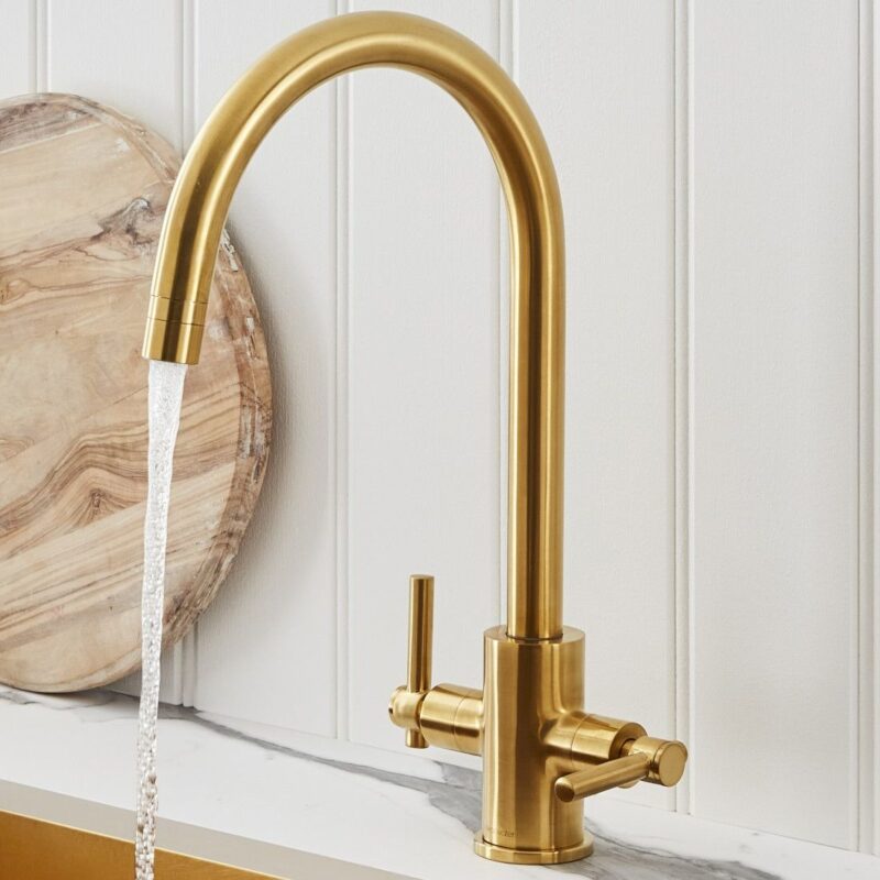 Clearwater Rococo Kitchen Sink Mixer Tap Artisan Brass