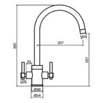 Clearwater Rococo Twin Lever Kitchen Sink Mixer Tap Regency Copper