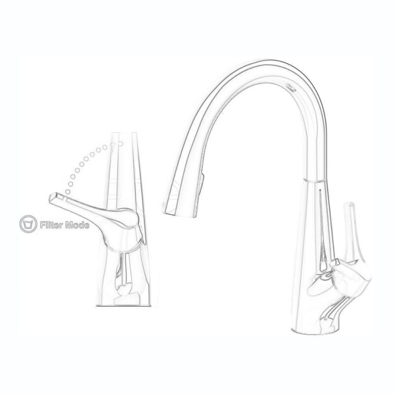 Clearwater Rosetta Filter & Mixer Tap with Pull Out Brushed Brass