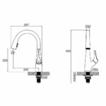 Clearwater Rosetta Pull Out Spray Filter Mixer Tap Brushed Nickel