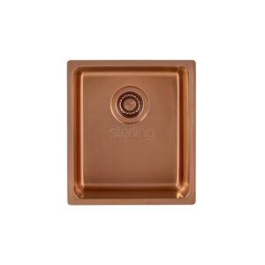 Clearwater Salsa Single Bowl 390x440mm Stainless Steel Sink, Regency Copper